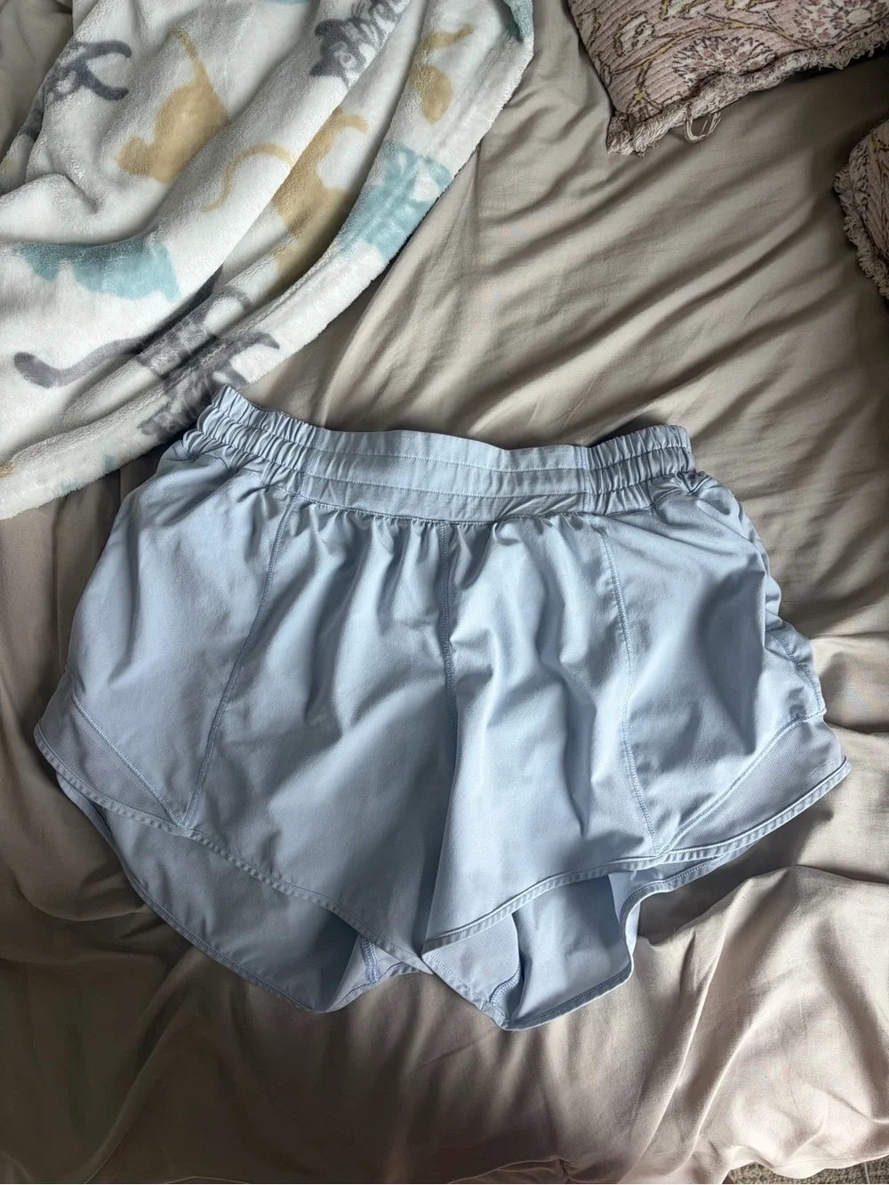 lululemon athletica light blue women's athletic shorts